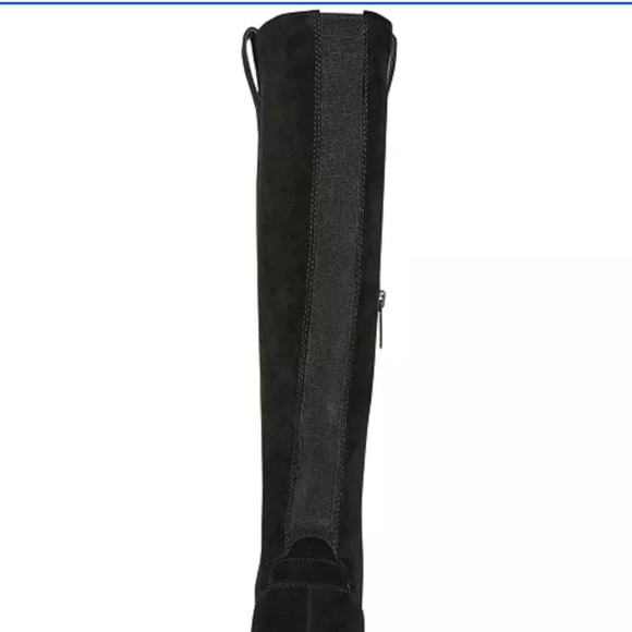 Aqua College Gina Black Suede Leather Boots, Tall Knee High, Size 9.5 M - Picture 9 of 16